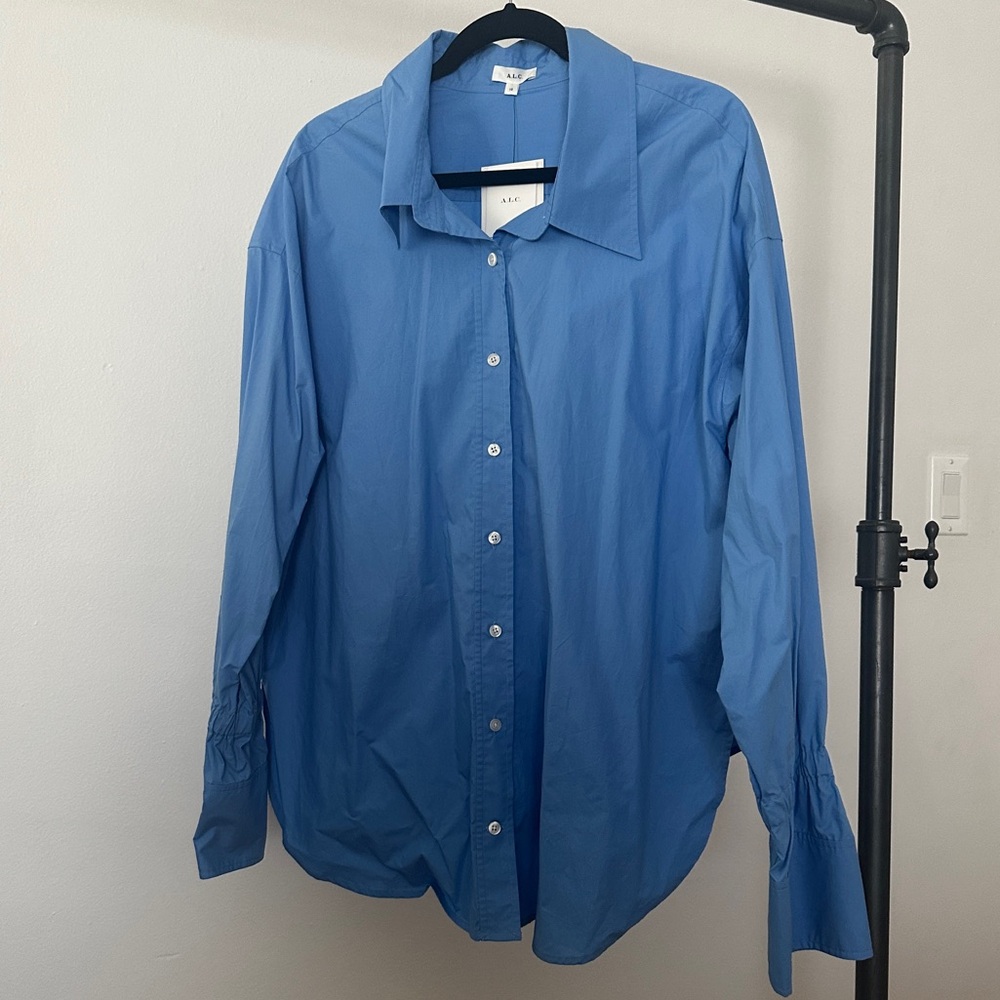 A.L.C. Monica oversized striped cotton-poplin shirt